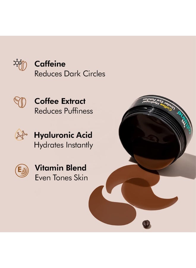 mCaffeine Coffee Hydrogel Under Eye Patches For Dark Circles & Puffiness Reduction |Winter Eye Care Routine | Eye Patch with Caffeine & Hyaluronic Acid | Moisture-Lock Technique For 2X Hydration - 30 Pairs for both Women and Men | 90G - Image 3